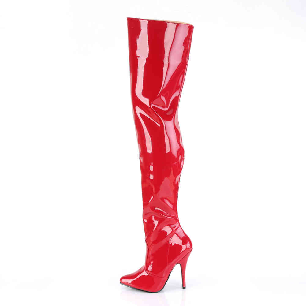 Pleaser - SEDUCE-3010 Kniehohe Stiefeletten - Rot
